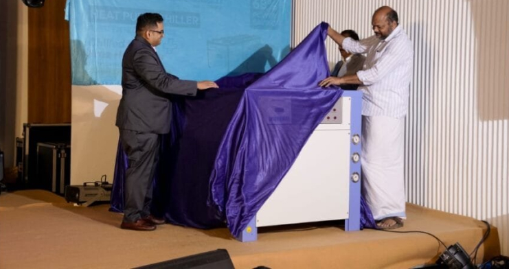 Minister P. Rajeev Launches Chilton’s New Energy-Efficient Free Hot Water Heat Pump Chiller to the market